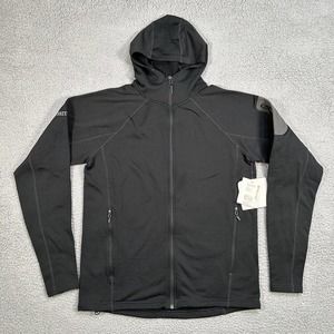Marmot Hoodie Mens Large Black Stretch Fleece Full Zip Stretch Outdoor Logo
